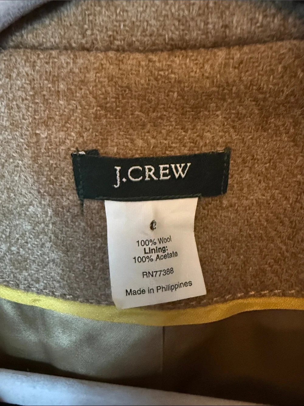 J.Crew Tan 100% Wool Tailored Blazer Jacket - Size 2 FA07